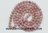 GMN129 Hand-knotted 6mm pink wooden jasper 108 beads mala necklaces