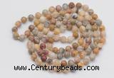 GMN135 Hand-knotted 6mm yellow crazy lace agate 108 beads mala necklaces