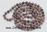 GMN137 Hand-knotted 6mm rhodonite 108 beads mala necklaces