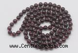 GMN138 Hand-knotted 6mm garnet 108 beads mala necklaces