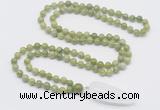 GMN4018 Hand-knotted 8mm, 10mm China jade 108 beads mala necklace with pendant