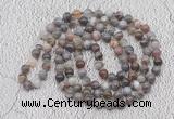 GMN438 Hand-knotted 8mm, 10mm Botswana agate 108 beads mala necklaces