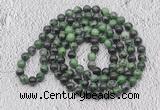 GMN471 Hand-knotted 8mm, 10mm ruby zoisite 108 beads mala necklaces