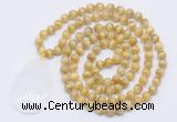 GMN5102 Hand-knotted 8mm, 10mm golden tiger eye 108 beads mala necklace with pendant