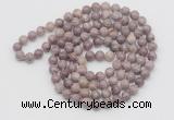 GMN522 Hand-knotted 8mm, 10mm lepidolite 108 beads mala necklaces