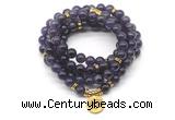 GMN7038 8mm amethyst 108 mala beads wrap bracelet necklace