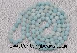 GMN924 Hand-knotted 8mm, 10mm matte amazonite 108 beads mala necklaces