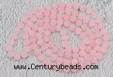 GMN929 Hand-knotted 8mm, 10mm matte rose quartz 108 beads mala necklaces