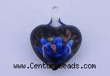 LP01 16*30*38mm heart inner flower lampwork glass pendants