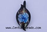 LP84 13*26*58mm leaf inner flower lampwork glass pendants