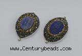 NGC1162 25*35mm freeform lapis lazuli gemstone connectors wholesale