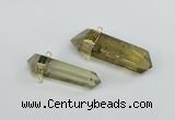 NGC422 12*45mm - 15*50mm faceted nuggets lemon quartz connectors