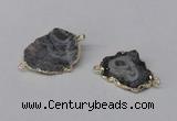 NGC485 15*25mm - 22*30mm freefrom plated druzy agate connectors