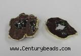 NGC538 25*35mm - 35*45mm plated druzy agate gemstone connectors