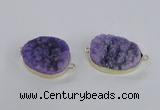 NGC562 18*25mm - 25*30mm freeform druzy agate connectors wholesale