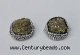 NGC633 24*25mm - 26*28mm freeform plated druzy agate connectors