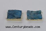 NGC662 25*30mm - 30*40mm rectangle druzy agate connectors wholesale