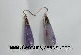 NGE14 10*40mm teardrop agate gemstone earrings wholesale