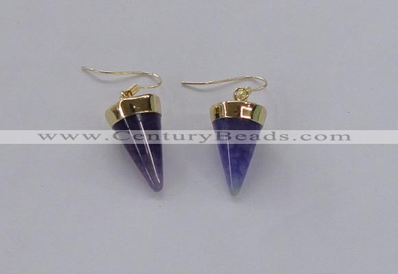 NGE159 11*20mm – 12*22mm cone agate gemstone earrings wholesale