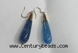 NGE17 10*40mm teardrop agate gemstone earrings wholesale