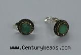 NGE283 15mm - 16mm coin australia chrysoprase earrings wholeasle