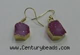 NGE323 10*14mm - 12*16mm freeform druzy agate gemstone earrings