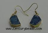 NGE324 10*14mm - 12*16mm freeform druzy agate gemstone earrings