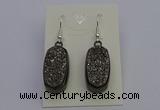 NGE5141 10*22mm - 12*25mm freeform plated druzy quartz earrings