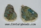 NGP1471 30*40mm - 40*50mm freeform chrysocolla gemstone pendants