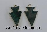 NGP1718 28*50mm - 30*55mm arrowhead agate gemstone pendants