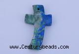 NGP192 31*52mm cross lapis & chrysocolla gemstone pendant jewelry