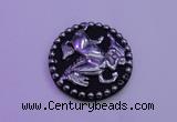 NGP2021 50mm carved silver plated matte black obsidian pendants