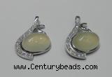 NGP2125 22*35mm agate gemstone pendants with crystal pave alloy settings