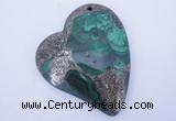 NGP255 41*50mm fashion malachite & pyrite gemstone pendants