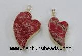 NGP2607 40*50mm - 50*70mm heart sea sediment jasper pendants