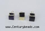 NGP2732 11*13mm - 12*15mm cube mixed quartz gemstone pendants