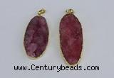 NGP3965 22*45mm - 25*50mm oval druzy agate pendants wholesale