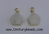 NGP4008 15*16mm freeform druzy quartz gemstone pendants