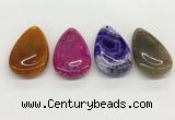 NGP5517 30*50mm flat teardrop agate gemstone pendants