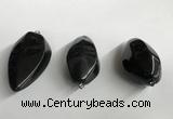 NGP5573 18*40mm - 23*58mm teardrop black agate pendants