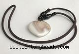 NGP5636 Shell flat teardrop pendant with nylon cord necklace