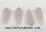 NGP5766 14*50mm teardrop rose quartz pendants wholesale