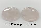 NGP5844 50mm flat round rose quartz pendants wholesale