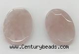 NGP5845 35*55mm faceted oval rose quartz pendants wholesale