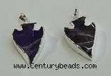 NGP6006 22*30mm - 25*35mm arrowhead amethyst pendants