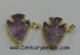 NGP6011 25*30mm - 30*35mm arrowhead amethyst pendants