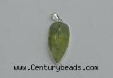 NGP6109 12*35mm - 15*40mm arrowhead green rutilated quartz pendants