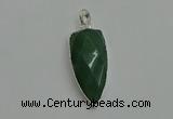 NGP6114 12*35mm - 15*40mm arrowhead green aventurine pendants