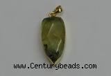 NGP6119 12*35mm - 15*40mm arrowhead green rutilated quartz pendants