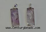 NGP6182 14*30mm - 15*38mm faceted rectangle light amethyst pendants